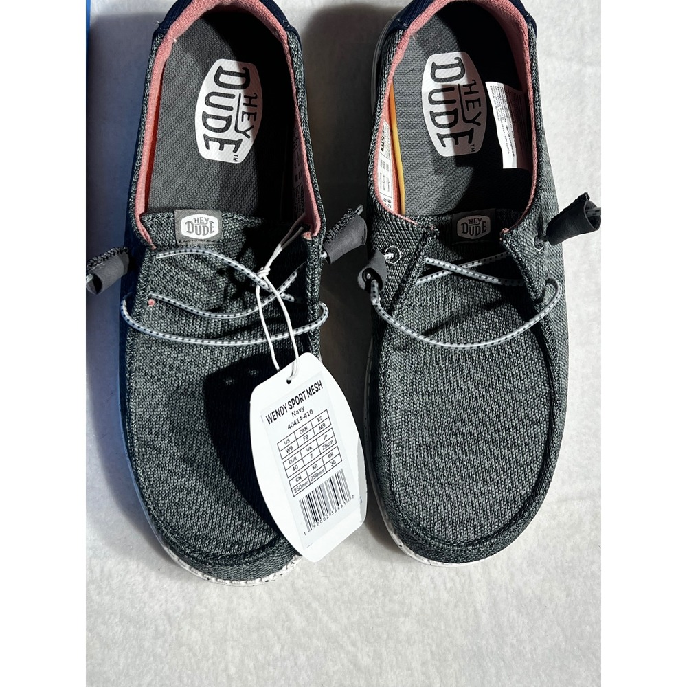 Hey Dude Wendy Sport Mesh Navy Women 9 Slip On Loafers 40414-410